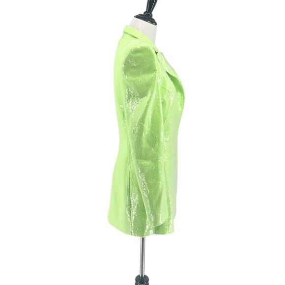 Bronx and Banco Zizi Neon Green Sequin Embellished Blazer Size XS 2 - Picture 14 of 16